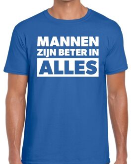 Bellatio Decorations Mannen zijn beter in alles tekst t-shirt blauw heren 2XL
