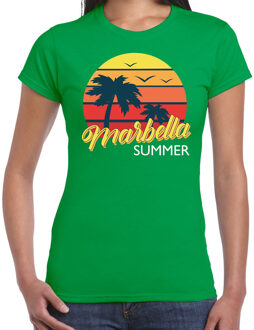 Bellatio Decorations Marbella zomer t-shirt / shirt Marbella summer voor dames - groen - Marbella beach party outfit / vakantie kleding /  strandfeest shirt XL