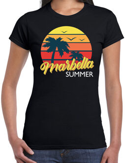 Bellatio Decorations Marbella zomer t-shirt / shirt Marbella summer voor dames - zwart - Marbella beach party outfit / vakantie kleding /  strandfeest shirt M
