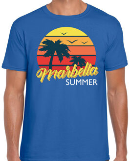 Bellatio Decorations Marbella zomer t-shirt / shirt Marbella summer voor heren - blauw - Marbella beach party outfit / vakantie kleding /  strandfeest shirt L