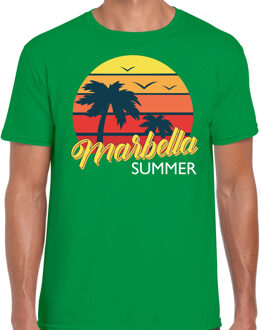 Bellatio Decorations Marbella zomer t-shirt / shirt Marbella summer voor heren - groen - Marbella beach party outfit / vakantie kleding /  strandfeest shirt 2XL