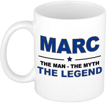 Bellatio Decorations Marc The man, The myth the legend collega kado mokken/bekers 300 ml Donkerblauw