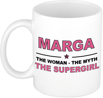 Bellatio Decorations Marga cadeau mok - Woman Myth Supergirl - naam koffiemok - 300 ml - collega - moederdag