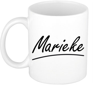 Bellatio Decorations Marieke voornaam kado beker / mok sierlijke letters - gepersonaliseerde mok met naam - Naam mokken Multikleur