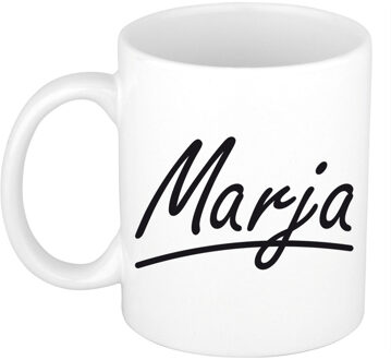 Bellatio Decorations Marja voornaam kado beker / mok sierlijke letters - gepersonaliseerde mok met naam - Naam mokken Multikleur