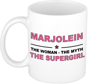 Bellatio Decorations Marjolein The woman, The myth the supergirl collega kado mokken/bekers 300 ml Oudroze