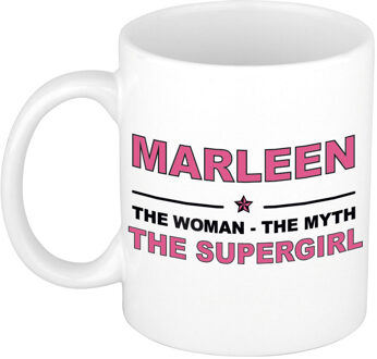 Bellatio Decorations Marleen The woman, The myth the supergirl collega kado mokken/bekers 300 ml Oudroze