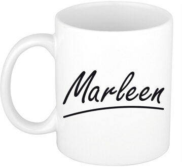 Bellatio Decorations Marleen voornaam kado beker / mok sierlijke letters - gepersonaliseerde mok met naam - Naam mokken Multikleur