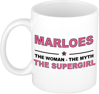Bellatio Decorations Marloes cadeau mok - Woman Myth Supergirl - naam koffiemok - 300 ml - collega - moederdag