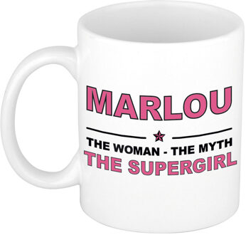 Bellatio Decorations Marlou The woman, The myth the supergirl collega kado mokken/bekers 300 ml Oudroze