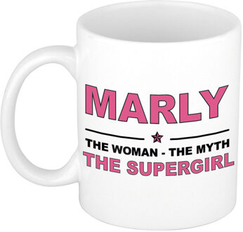 Bellatio Decorations Marly The woman, The myth the supergirl collega kado mokken/bekers 300 ml Oudroze