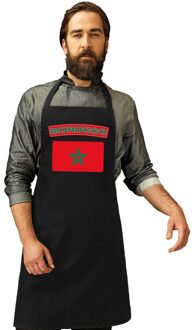 Bellatio Decorations Marokko vlag barbecueschort/ keukenschort zwart volwassenen