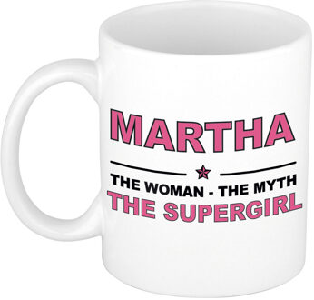 Bellatio Decorations Martha cadeau mok - Woman Myth Supergirl - naam koffiemok - 300 ml - collega - moederdag Oudroze