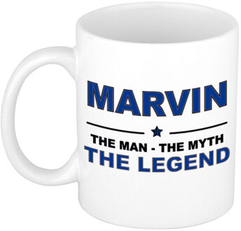 Bellatio Decorations Marvin The man, The myth the legend collega kado mokken/bekers 300 ml Donkerblauw
