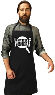 Bellatio Decorations Master chef keukenschort zwart heren en dames