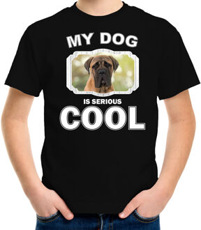 Bellatio Decorations Mastiff honden t-shirt my dog is serious cool zwart - kinderen - Mastiff liefhebber cadeau shirt L (146-152)