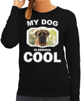 Bellatio Decorations Mastiff honden trui / sweater my dog is serious cool zwart - dames - Mastiff liefhebber cadeau sweaters 2XL