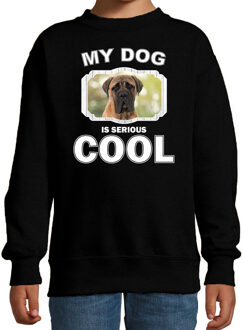 Bellatio Decorations Mastiff honden trui / sweater my dog is serious cool zwart - kinderen - Mastiff liefhebber cadeau sweaters 12-13 jaar (152/164)