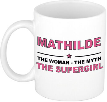 Bellatio Decorations Mathilde The woman, The myth the supergirl collega kado mokken/bekers 300 ml Oudroze