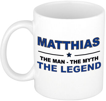 Bellatio Decorations Matthias The man, The myth the legend collega kado mokken/bekers 300 ml Donkerblauw