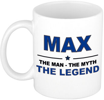 Bellatio Decorations Max cadeau mok - man myth legend - naam koffiemok / beker - wit en blauw - 300 ml