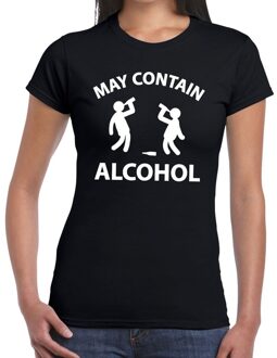 Bellatio Decorations May contain alcohol drank fun t-shirt zwart voor dames S