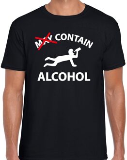 Bellatio Decorations May contain alcohol drank fun t-shirt zwart voor heren XS