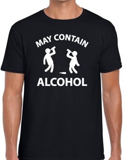 Bellatio Decorations May contain alcohol fun t-shirt zwart voor heren 2XL