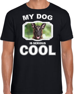 Bellatio Decorations Mechelse herder honden t-shirt my dog is serious cool zwart - heren - Mechelse herders liefhebber cadeau shirt 2XL