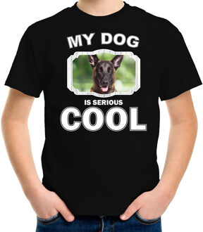 Bellatio Decorations Mechelse herder honden t-shirt my dog is serious cool zwart - kinderen - Mechelse herders liefhebber cadeau shirt L (146-152)