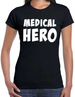 Bellatio Decorations Medical hero / zorgpersoneel cadeau t-shirt zwart voor dames XS