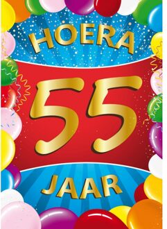 Bellatio Decorations Mega poster 55 jaar - Feestposters Multikleur