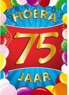 Bellatio Decorations Mega poster 75 jaar versiering - Feestposters Multikleur