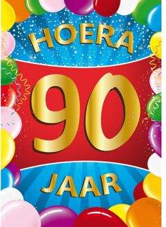 Bellatio Decorations Mega poster 90 jaar - Feestposters Multikleur