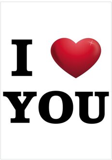 Bellatio Decorations Mega poster I Love You A1 formaat - Feestposters Multikleur