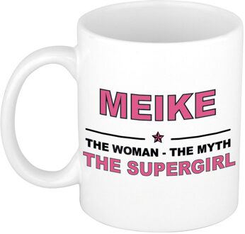 Bellatio Decorations Meike cadeau mok - Woman Myth Supergirl - naam koffiemok - 300 ml - collega - moederdag