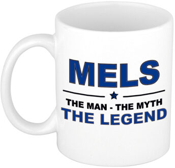 Bellatio Decorations Mels The man, The myth the legend collega kado mokken/bekers 300 ml Donkerblauw