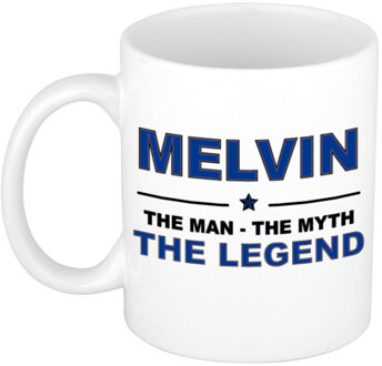 Bellatio Decorations Melvin The man, The myth the legend collega kado mokken/bekers 300 ml Donkerblauw