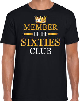 Bellatio Decorations Member of the sixties club cadeau t-shirt - zwart - heren - 60 jaar verjaardag kado shirt / outfit M
