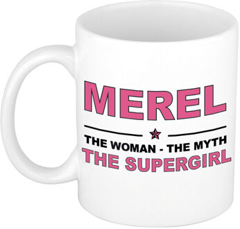 Bellatio Decorations Merel cadeau mok - Woman Myth Supergirl - naam koffiemok - 300 ml - collega - moederdag