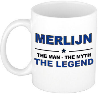 Bellatio Decorations Merlijn The man, The myth the legend collega kado mokken/bekers 300 ml Donkerblauw