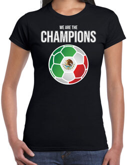 Bellatio Decorations Mexico WK supporter t-shirt we are the champions met Mexicaanse voetbal zwart dames