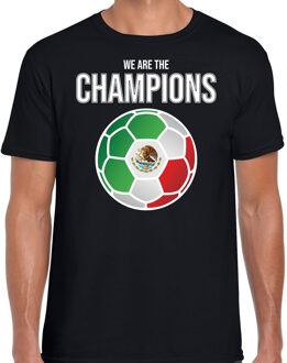 Bellatio Decorations Mexico WK supporter t-shirt - we are the champions met Mexicaanse voetbal - zwart - heren - kleding / shirt 2XL