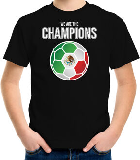 Bellatio Decorations Mexico WK supporter t-shirt - we are the champions met Mexicaanse voetbal - zwart - kinderen - kleding / shirt S (122-128)
