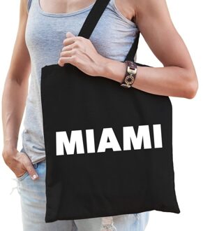 Bellatio Decorations Miami kado tas zwart katoen