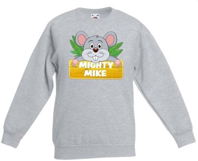 Bellatio Decorations Mighty Mike sweater grijs voor kinderen - unisex - muizen trui 12-13 jaar (152/164)