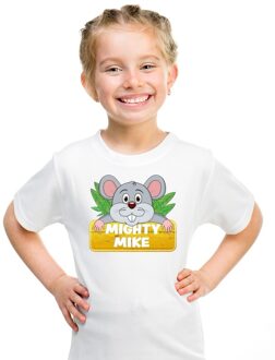 Bellatio Decorations Mighty Mike t-shirt wit voor kinderen - unisex - muizen shirt XS (110-116)