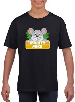 Bellatio Decorations Mighty Mike t-shirt zwart voor kinderen - unisex - muizen shirt L (146-152)