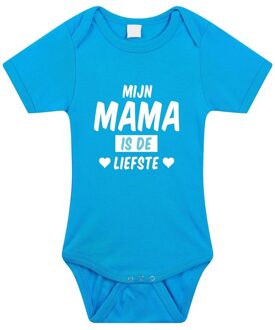 Bellatio Decorations Mijn mama is de liefste cadeau baby rompertje blauw voor jongens