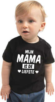 Bellatio Decorations Mijn mama is de liefste cadeau t-shirt zwart baby jongen/meisje 62 (1-3 maanden)